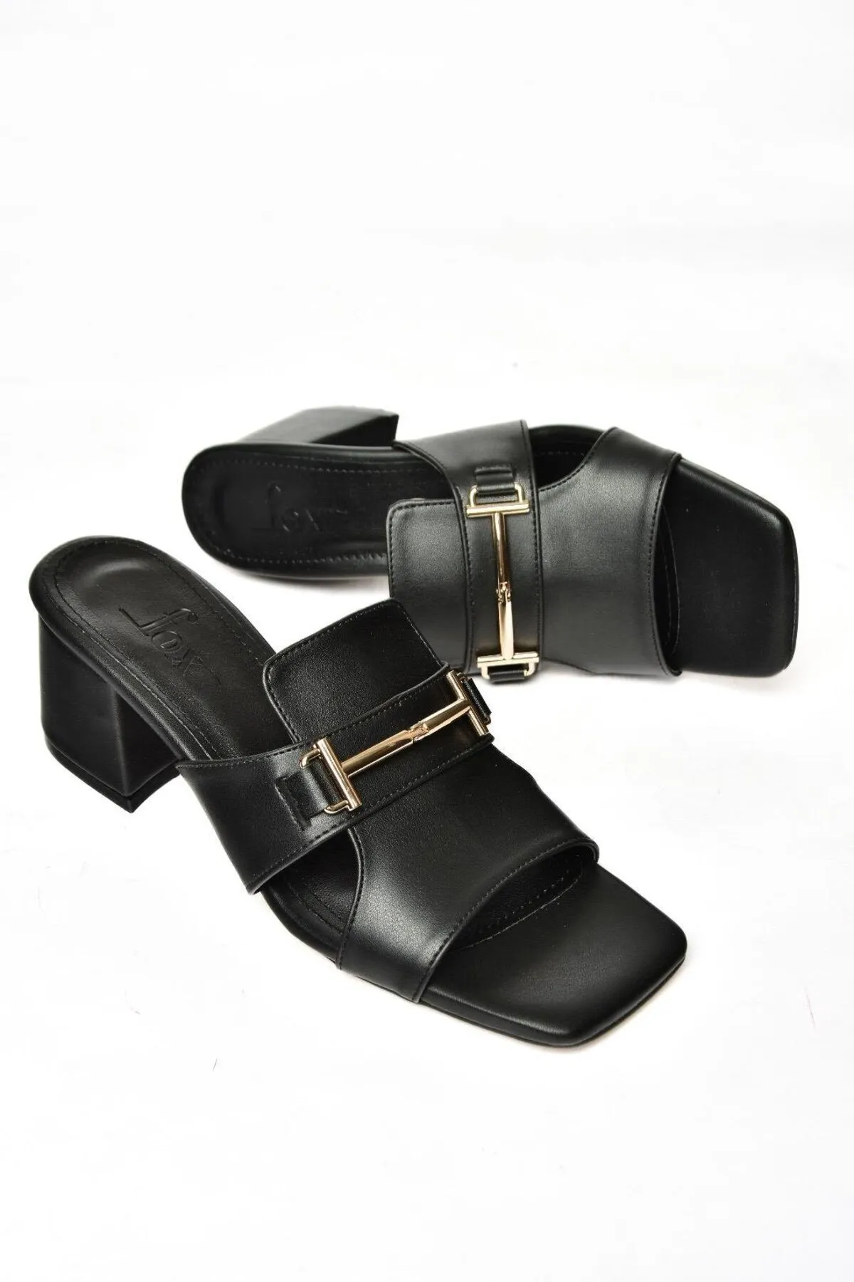 Fox Shoes  Pantolette - Schwarz - Blockabsatz