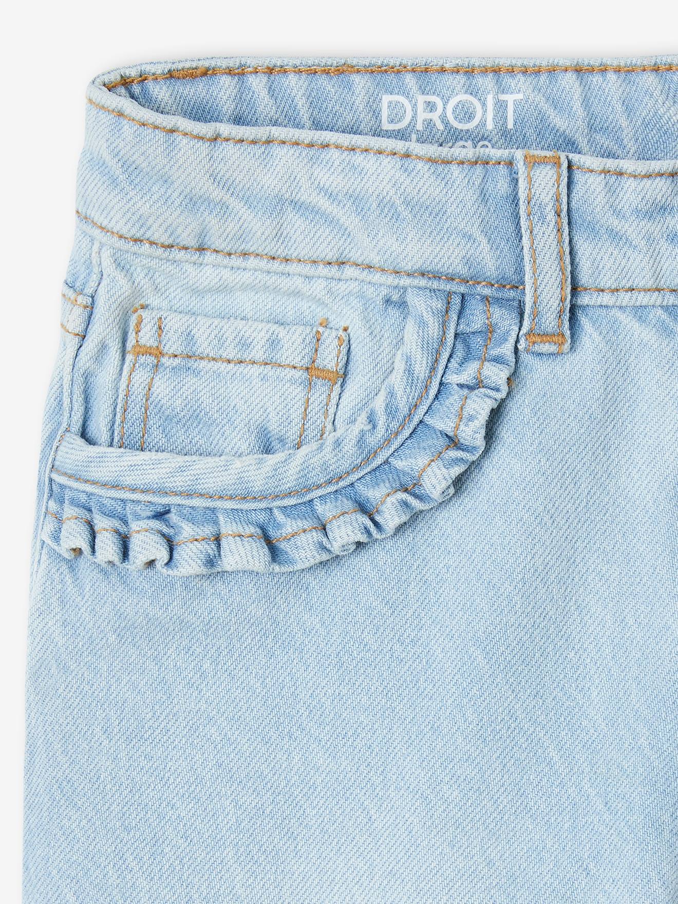 Vertbaudet Gerade Mädchen Jeans, Hüftweite COMFORT - bleached