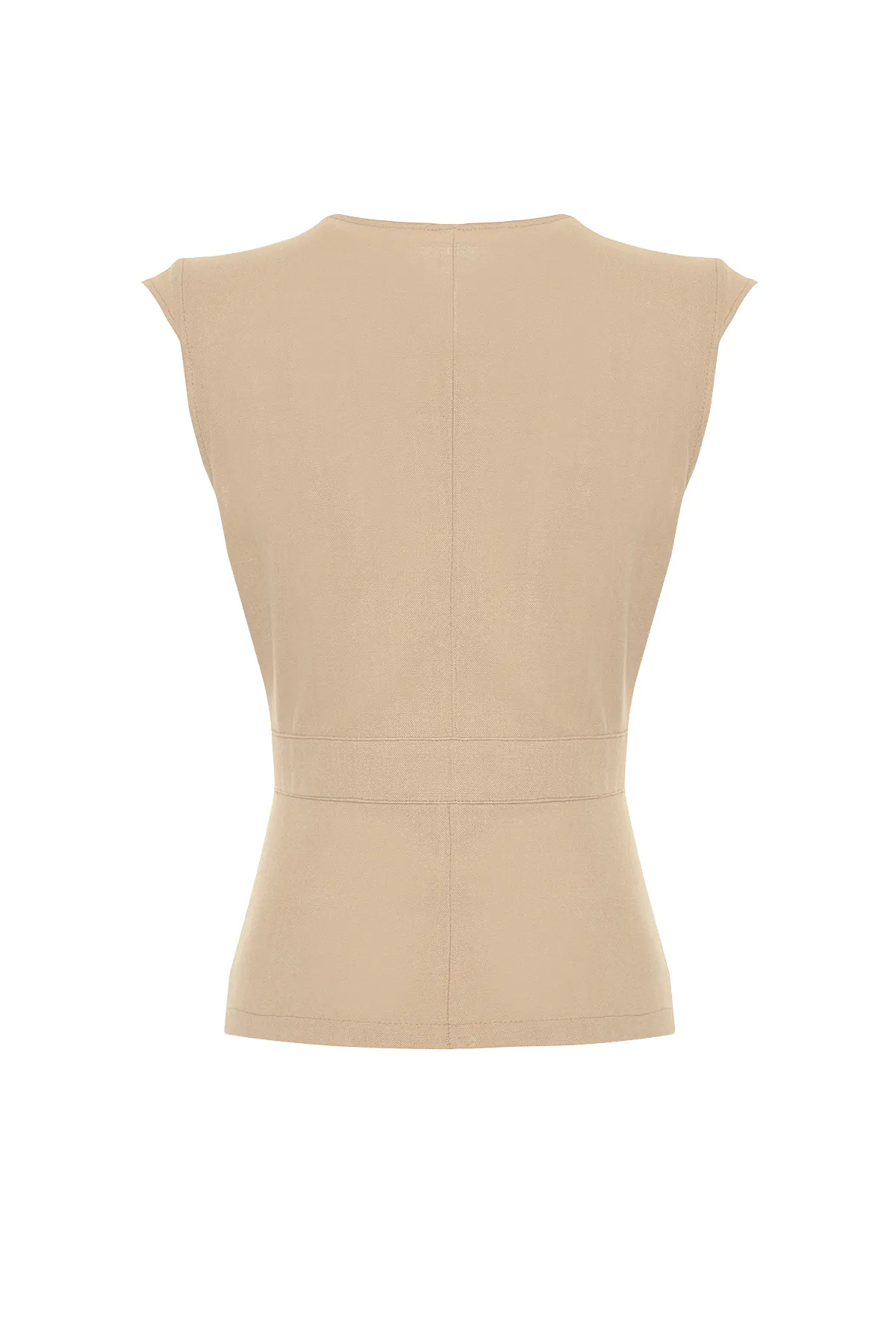 Trendyol Collection  Zweireihige Bluse mit gewebten Knochenknöpfen in Nerzoptik TWOSS20BZ0707