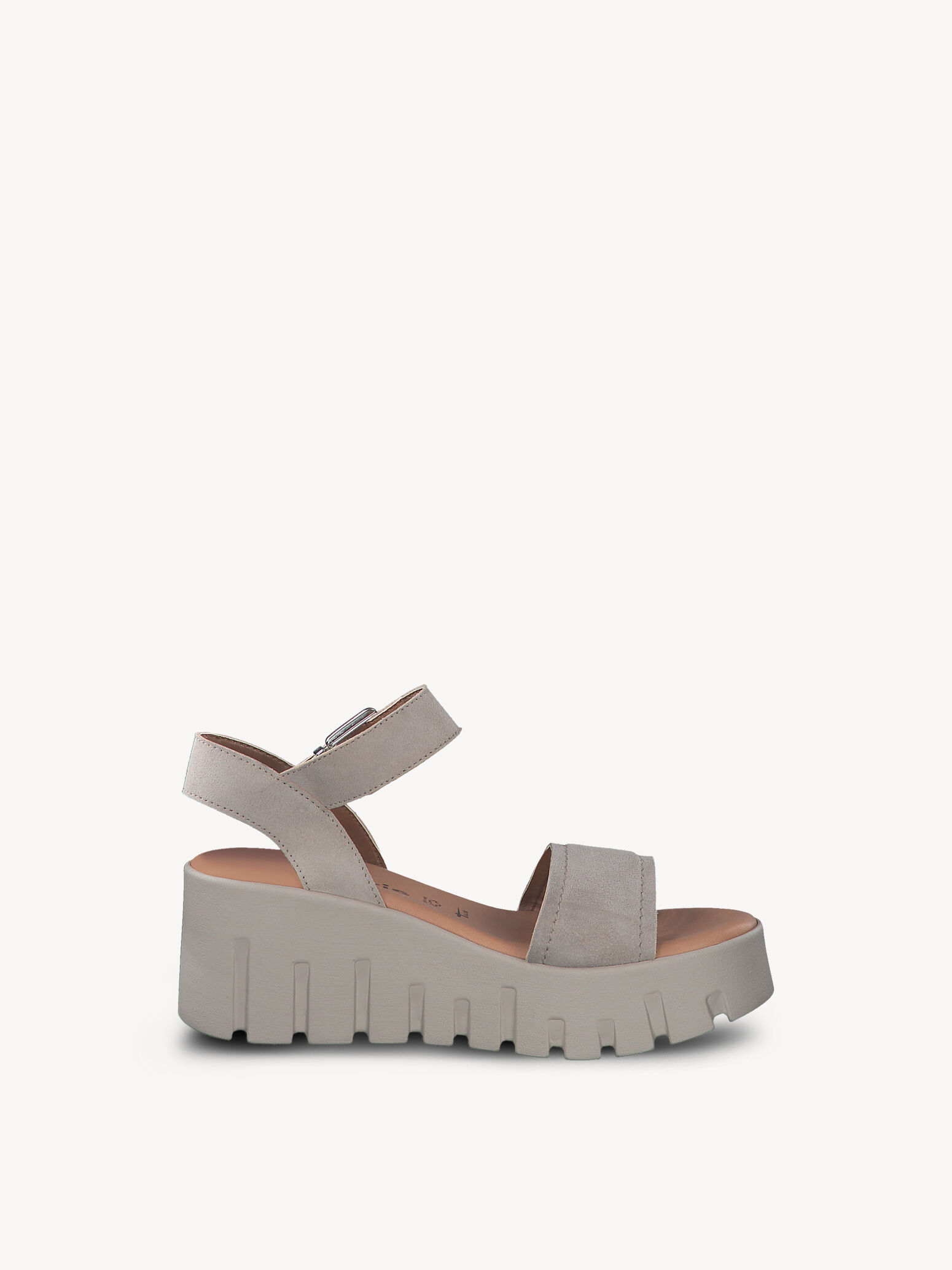 Sandale à talon en cuir - beige