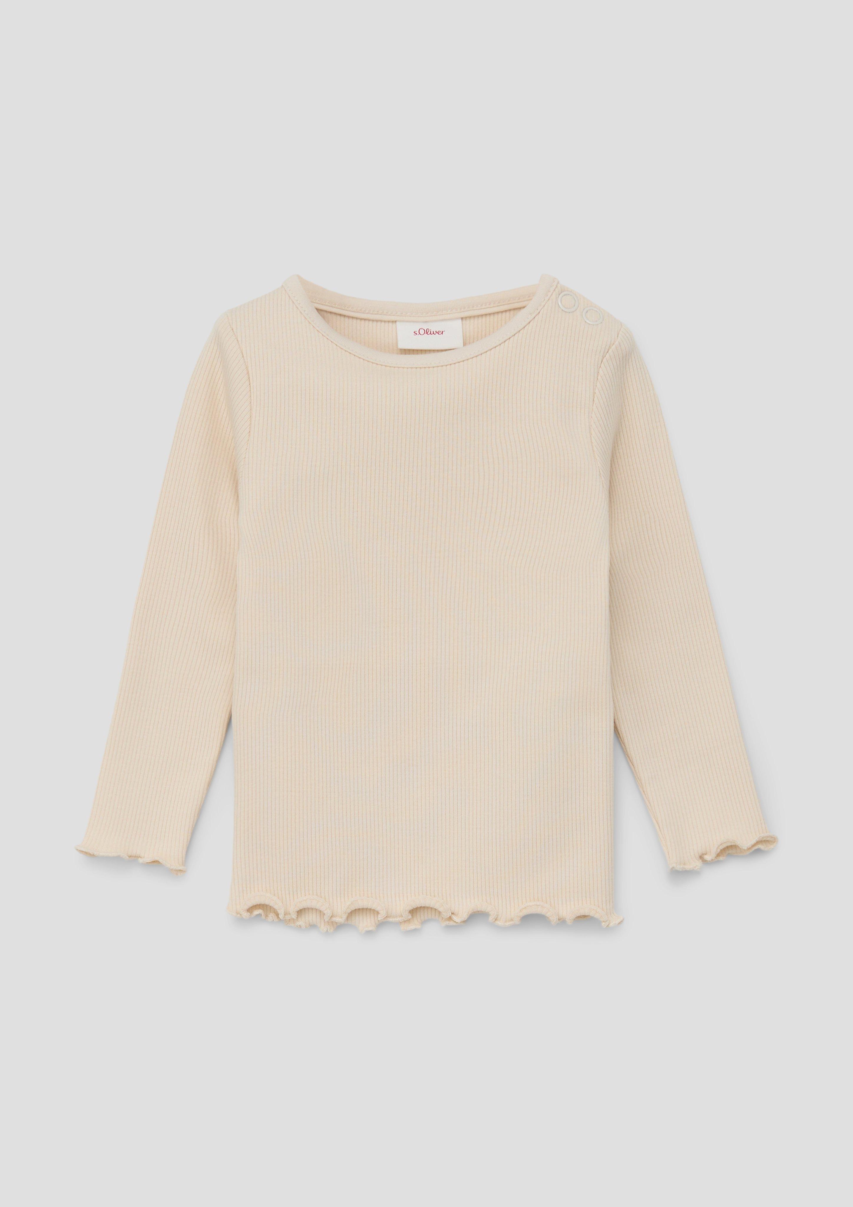 Geripptes Longsleeve mit Bogenkante  2137467-0805