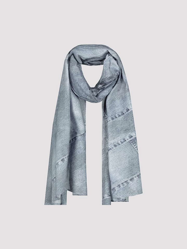 monari Viskose-Schal in Blau/ Grau - (L)180 x (B)70 cm günstig kaufen onesize