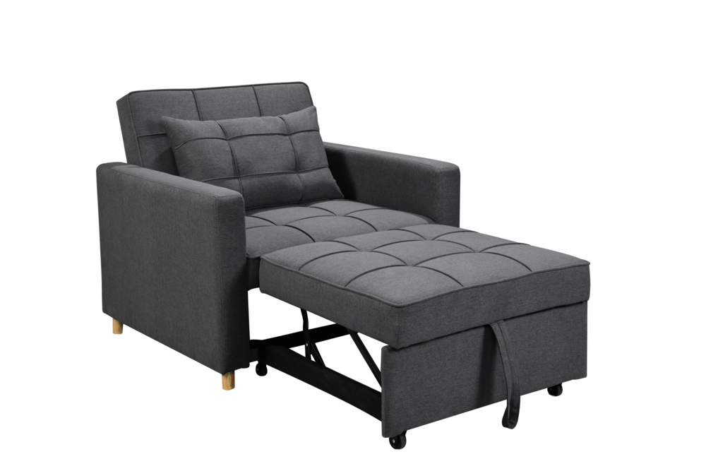 Happy Home Schlafsessel Sofabett inkl. Kissen HSP103-DGR dunkelgrau