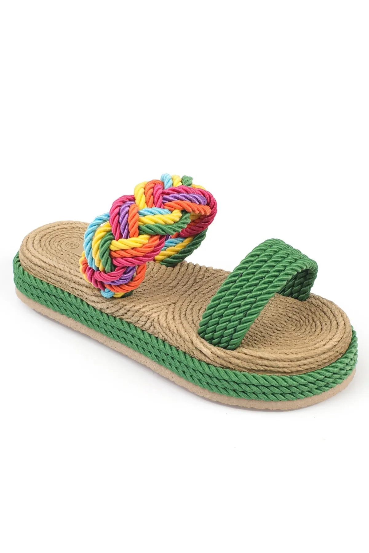 Capone Outfitters  Capone Wedge Heel String Multi Green Damen-Hausschuhe