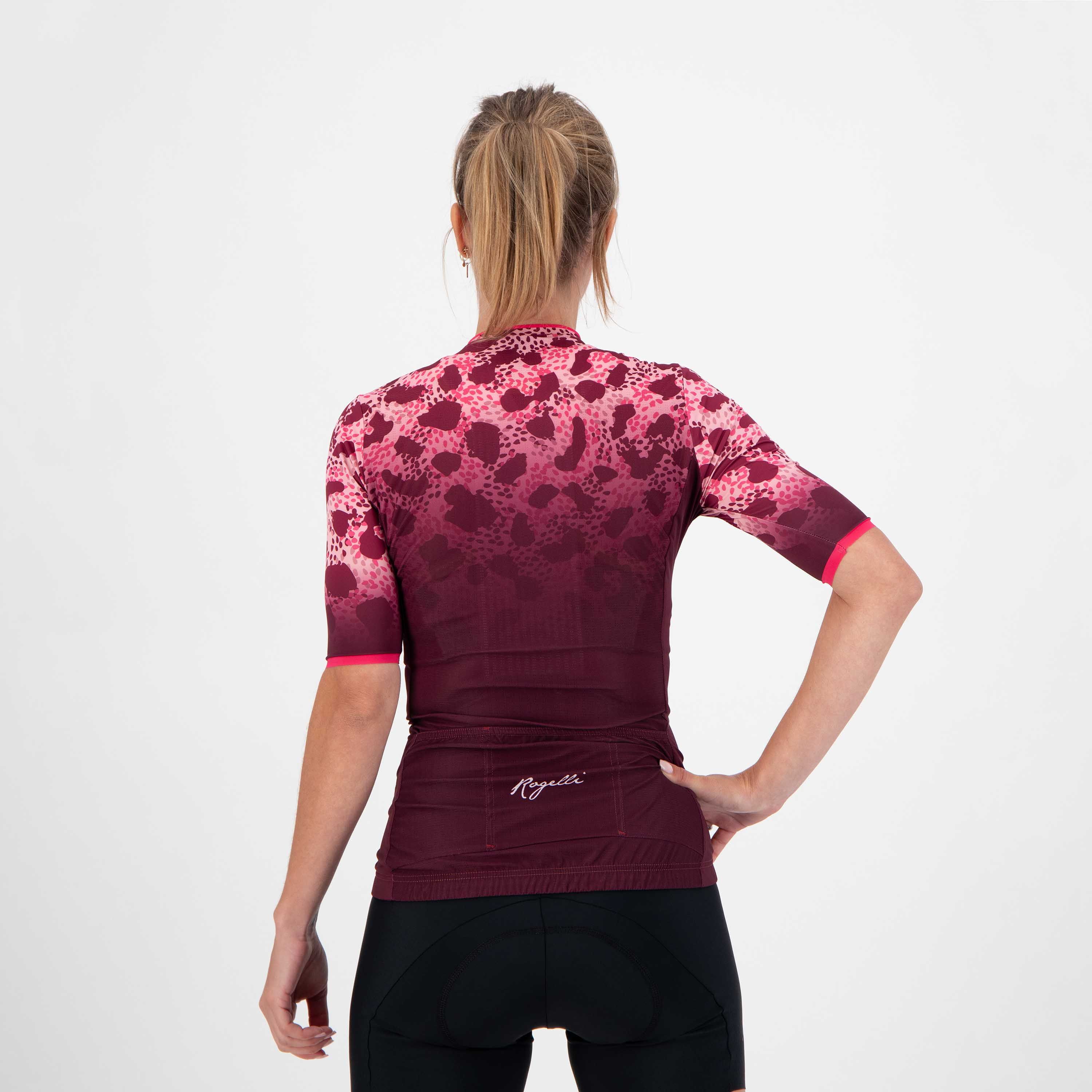 Rogelli Animal Bordeaux/Rosa Damen Radtrikot Kurzarm