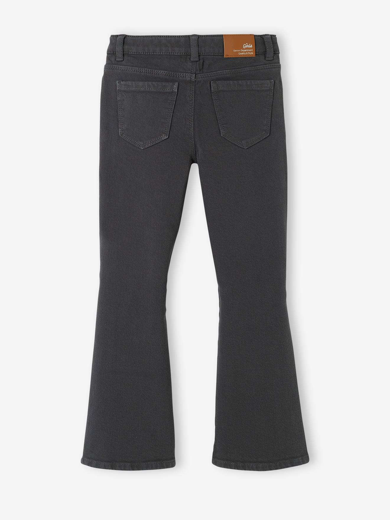 Vertbaudet Mädchen Flared-Jeans mit Stickereien - schwarz