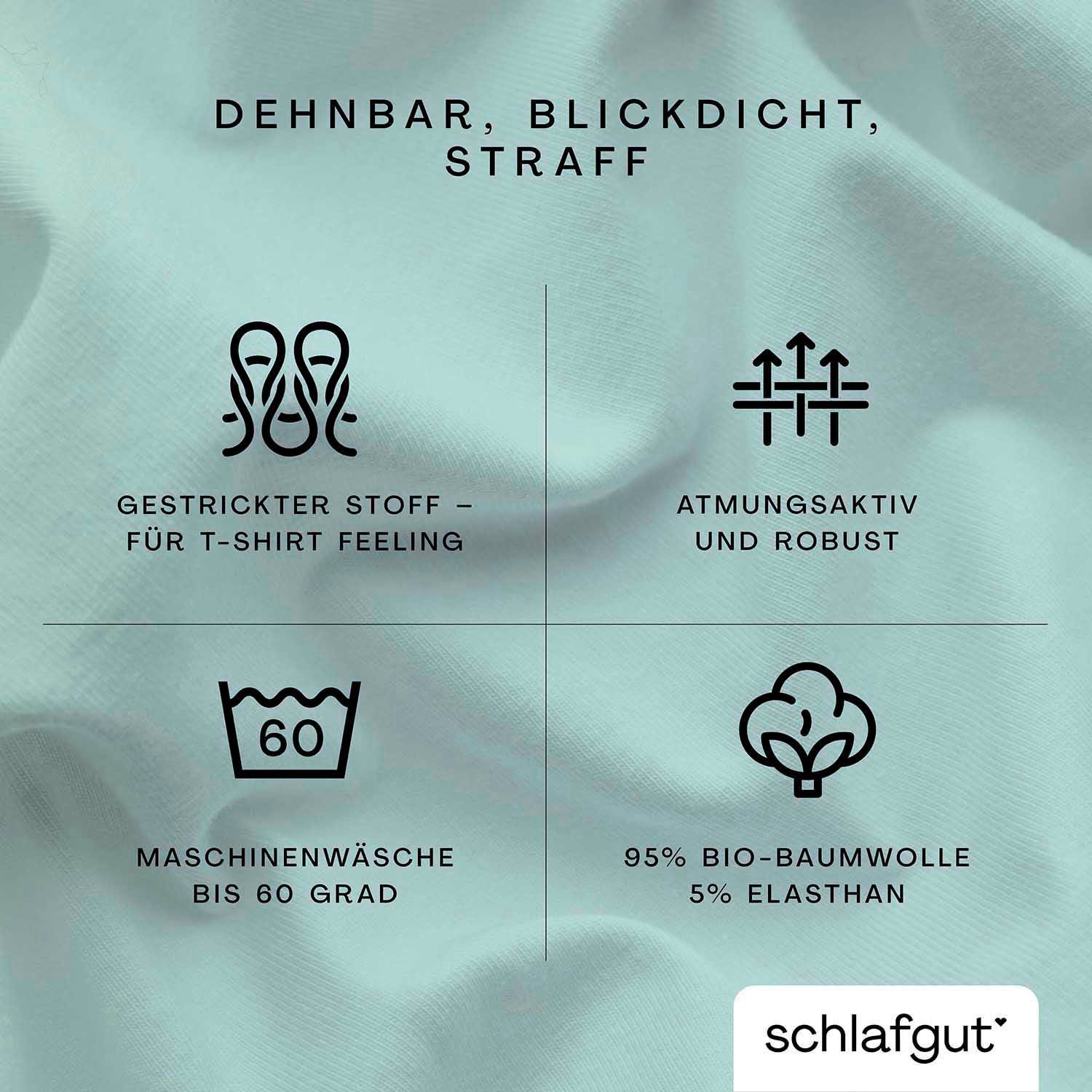 Spannbettlaken PURE BOXSPRING in Gr. 90x200, 140x200 oder 180x200, für Boxspringbett, Schlafgut, Jersey-Elasthan, Gummizug: rundum, (1 Stück), aus Bio-Baumwolle, für Matratzen bis 40 cm Höhe, Bettlaken