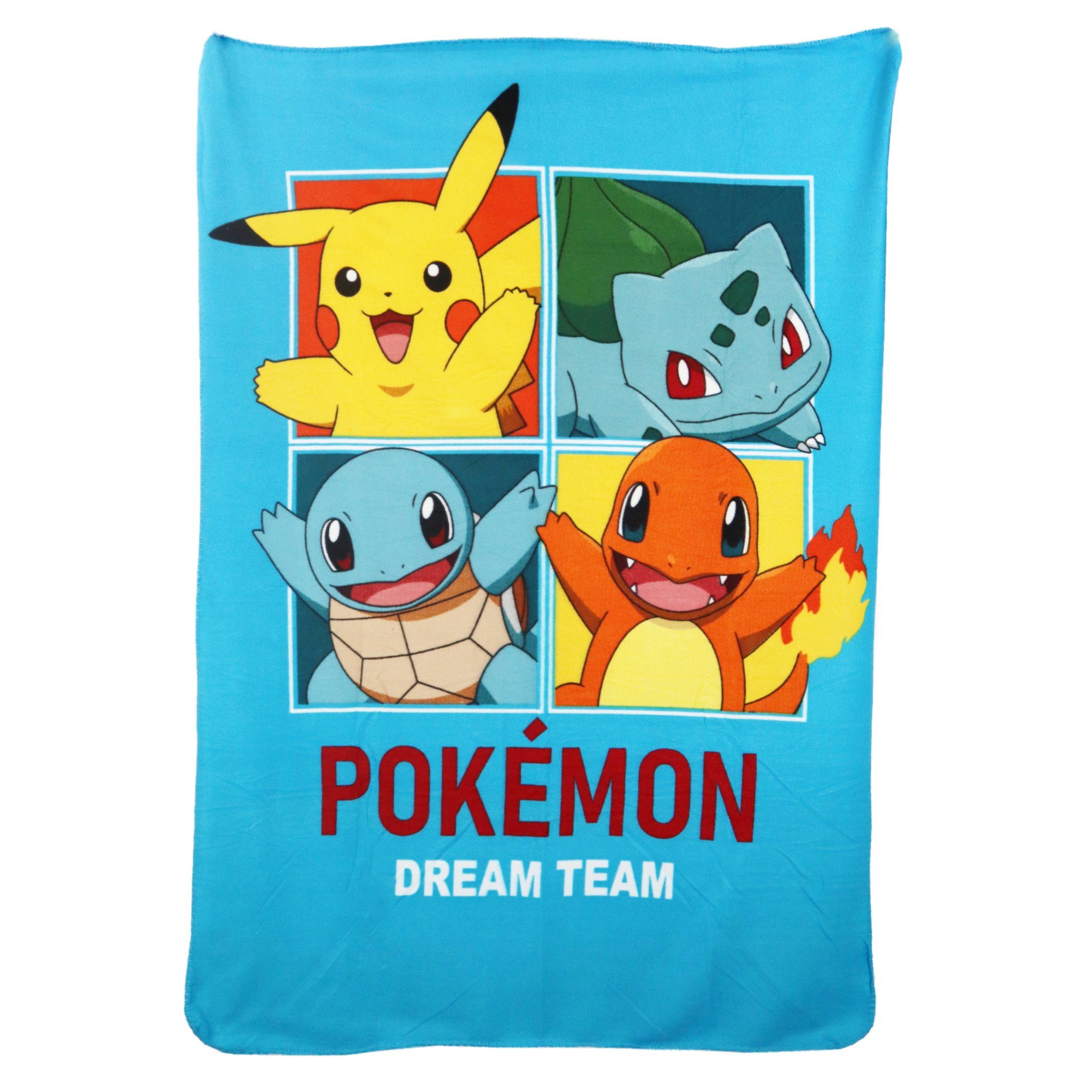 Wohndecke Pokemon Pikachu Shiggy Glumanda Kinder Fleecedecke, POKÉMON, leichte Kuscheldecke Gr. 100x140 cm