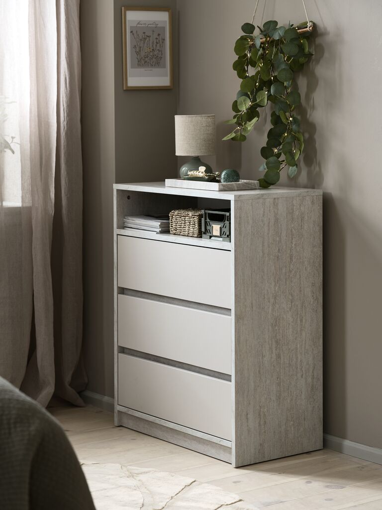 BILLUND BILLUND kommode, 3 skuffer, travertin/beige