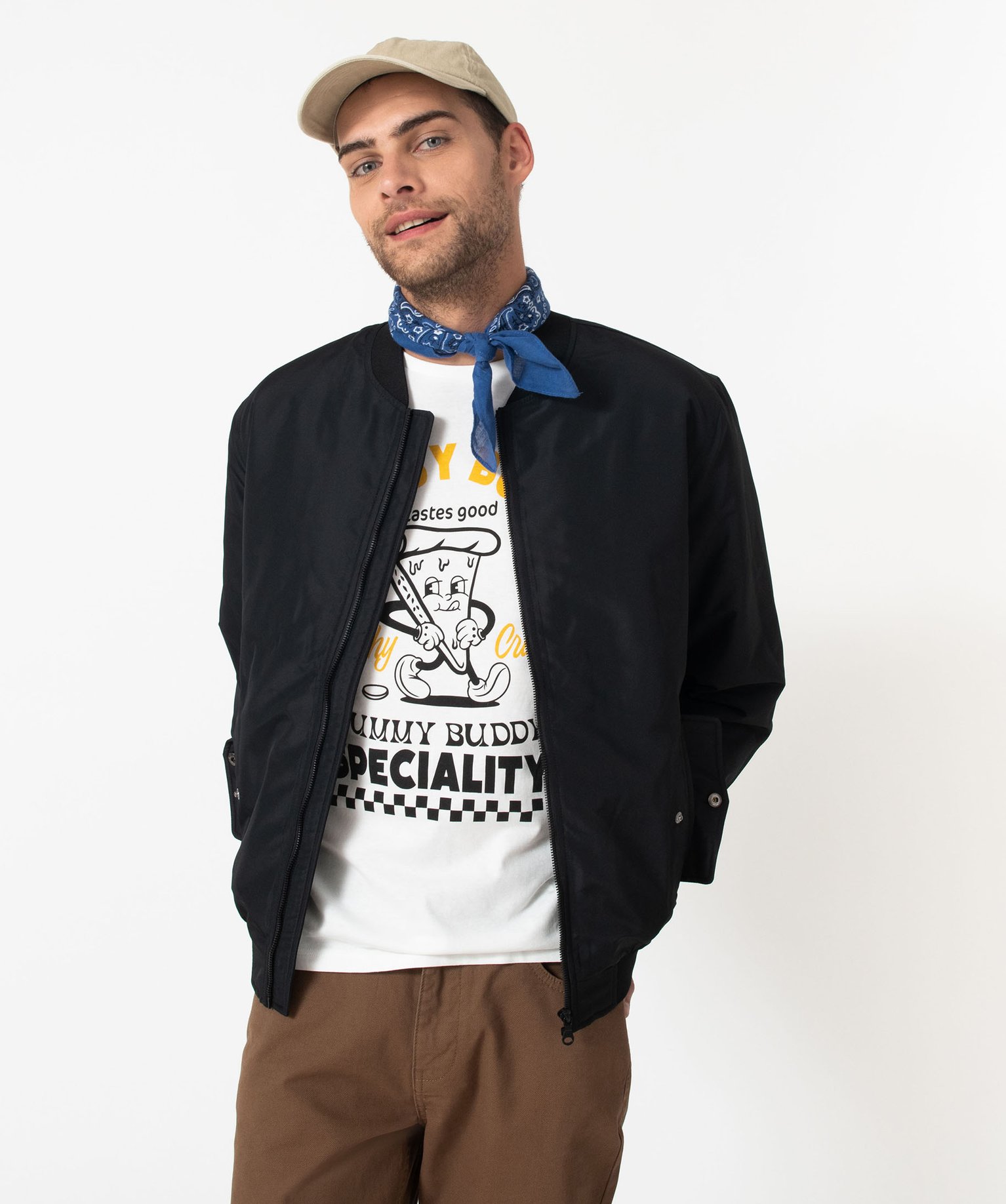 Blouson zippé style bomber homme noir | GEMO