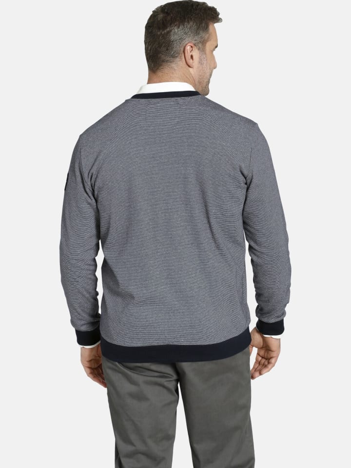 Charles Colby Sweatjacke DUKE MELVYN in dunkelblau gestreift günstig kaufen