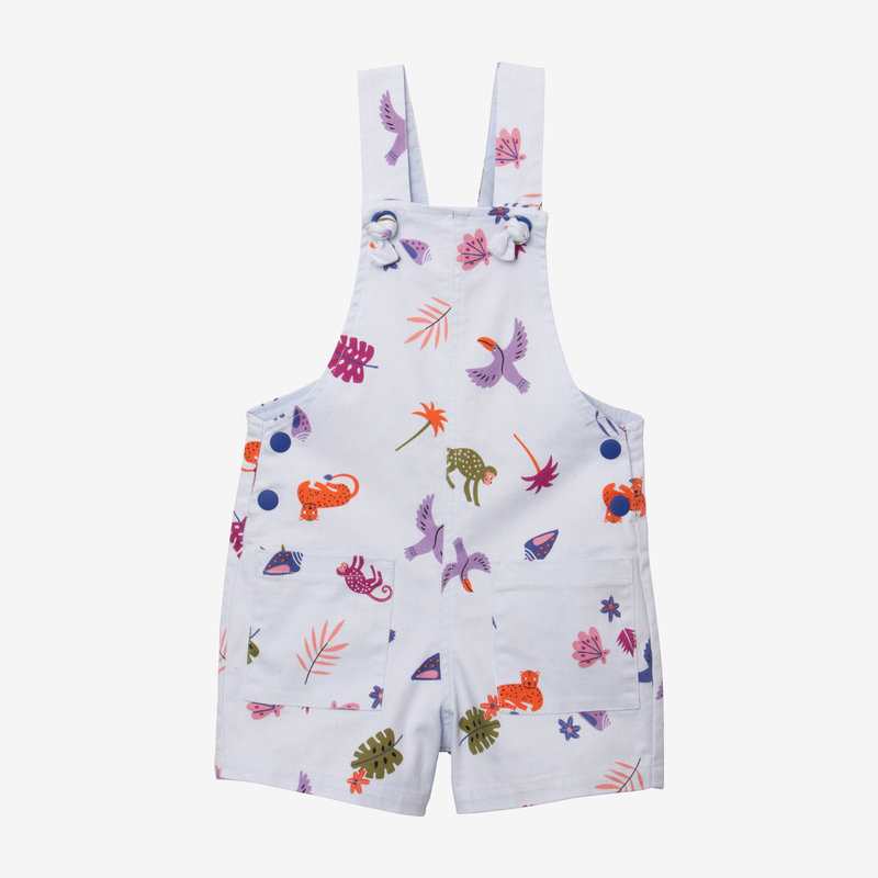 Salopette courte bébé fille exotique bleue Catimini