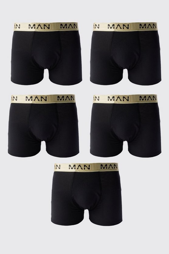 5er-Pack Man Roman Gold Boxershorts in Schwarz