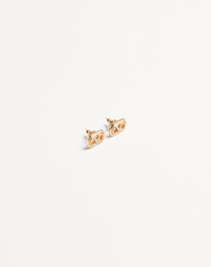 Ovale øreringe i metal og Swarovski® krystaller