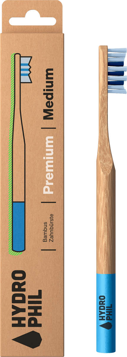 Zahnbürste Premium medium / natur & atlantic ocean, 1 St