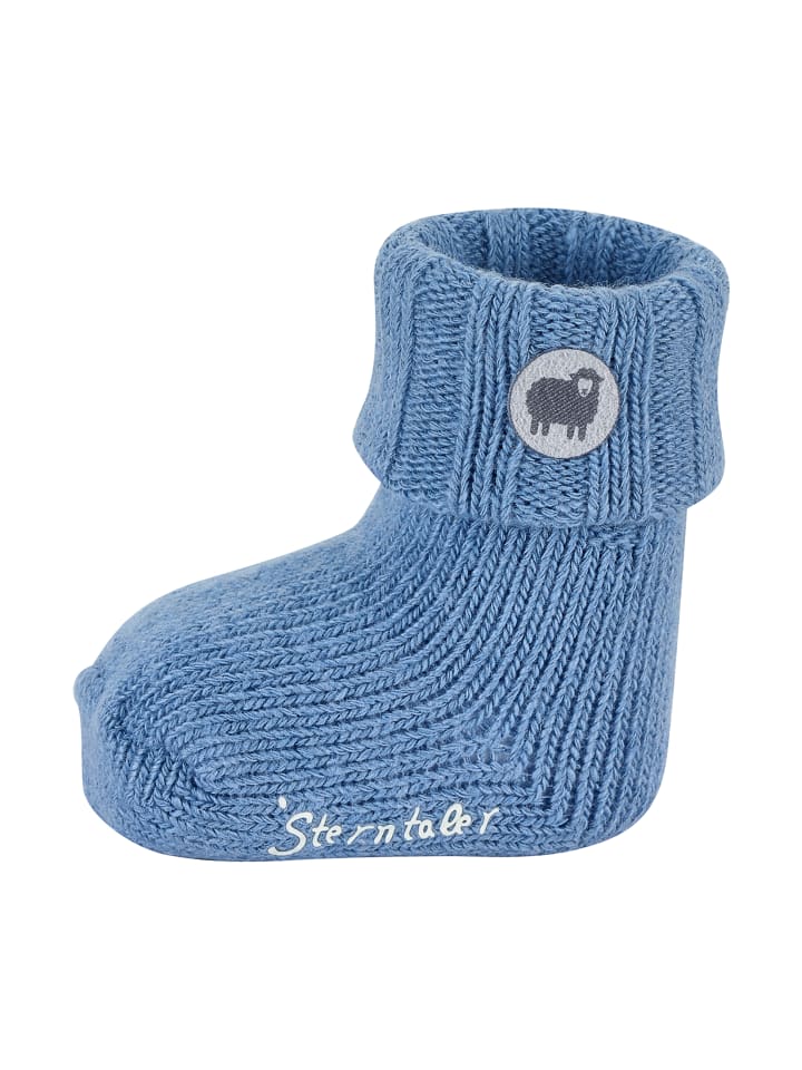 Sterntaler Baby Socken Wolle in mittelblau melange günstig kaufen