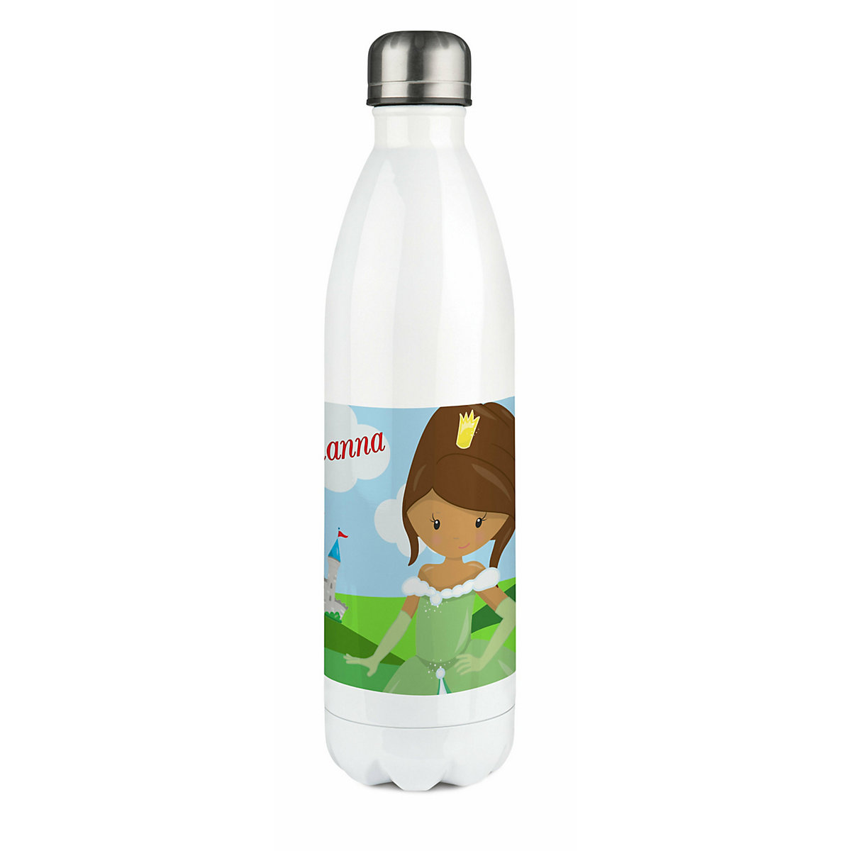 Edelstahl Kinder Thermoflasche / Trinkflasche bunt Prinzessin Spülmaschinenfest, Auslaufsicher, Bruchfest, Doppelwandig, Für Heißgetränke geeignet, Mit Deckel, Isoliert