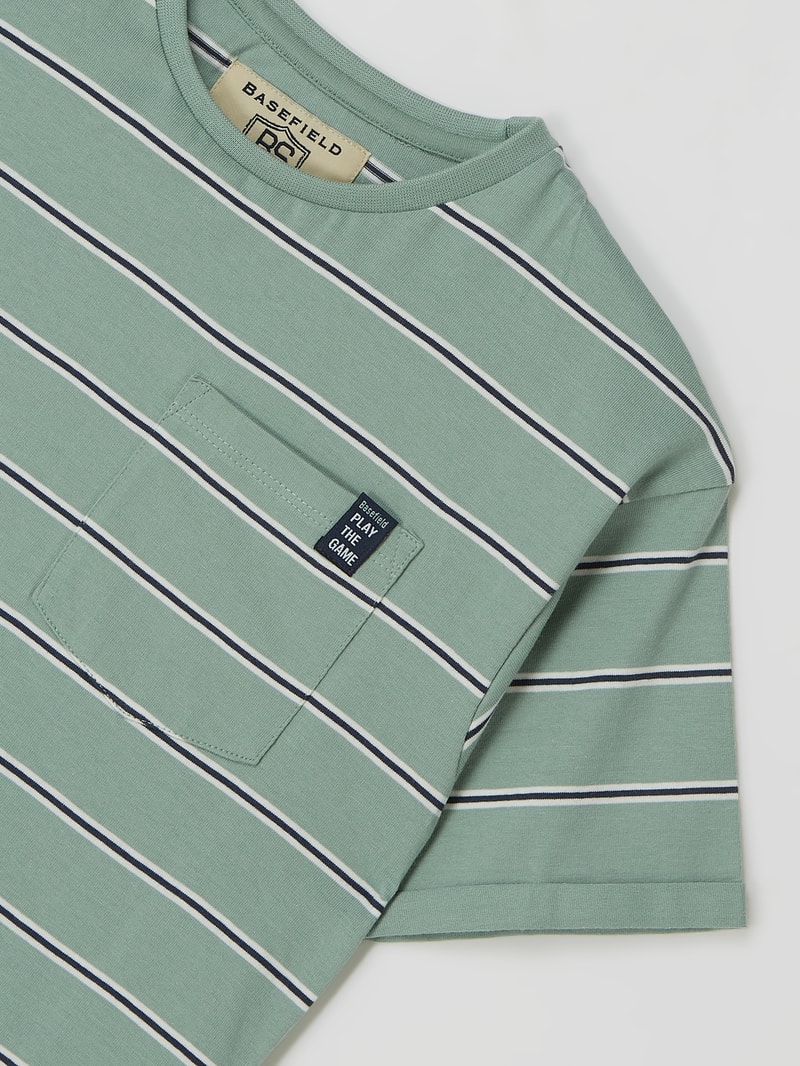 T-Shirt mit Streifenmuster in grün