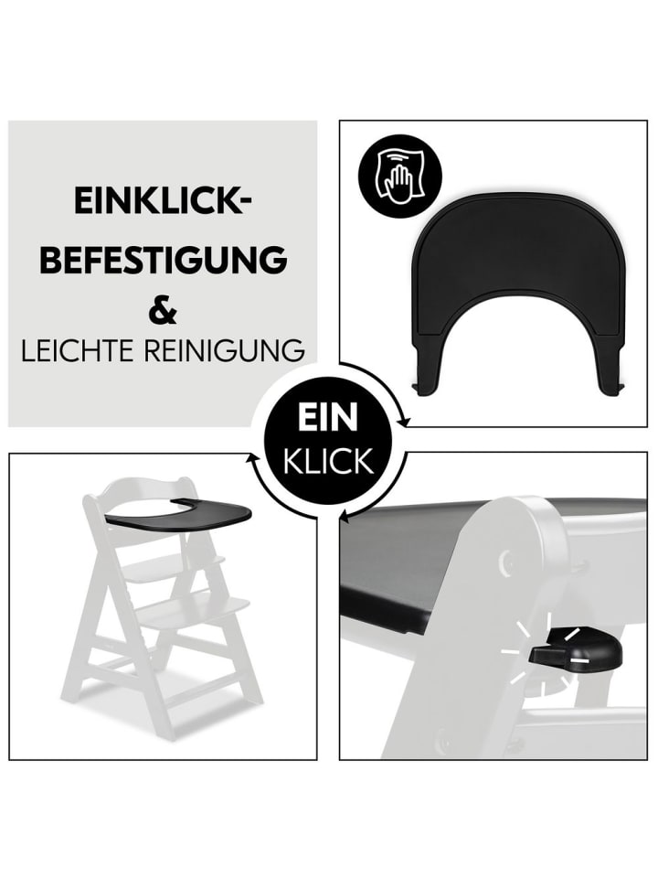 Hauck Essbrett und Tisch für Alpha Hochstuhl (Click Tray) in schwarz günstig kaufen onesize