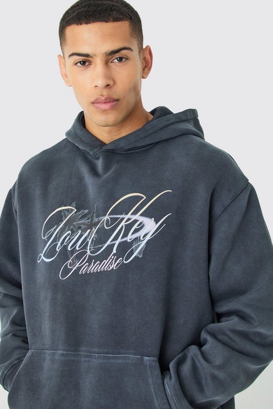 Oversize Hoodie mit Paradise-Print