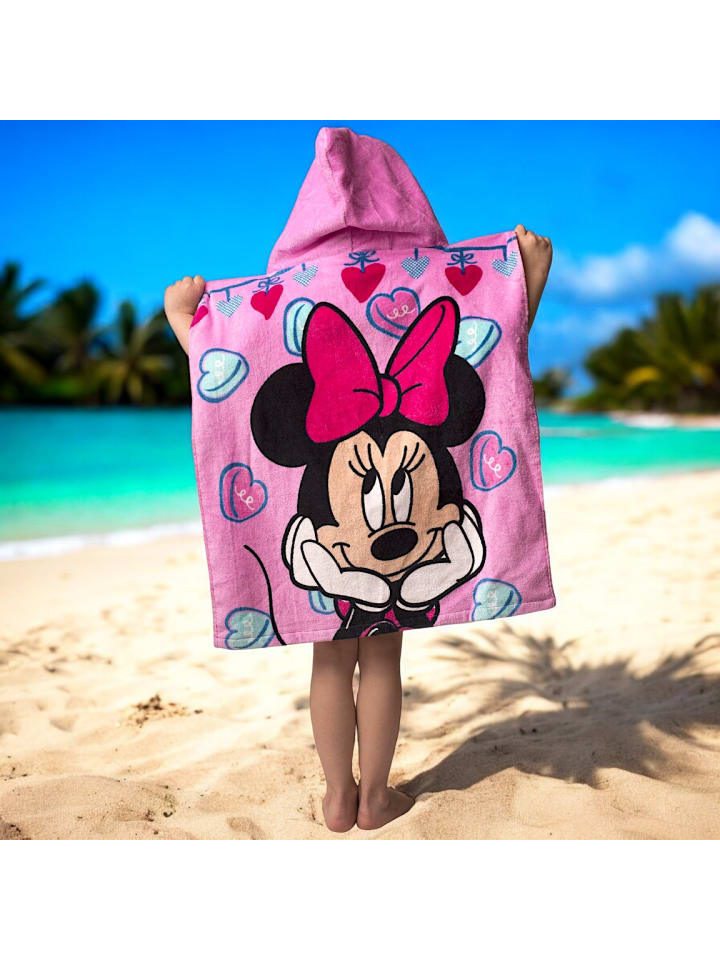 Disney Minnie Mouse Badeponcho Disney Minnie Mouse  - (B) 50 cm x (L) 115 cm in Rosa günstig kaufen 50 x 110 cm