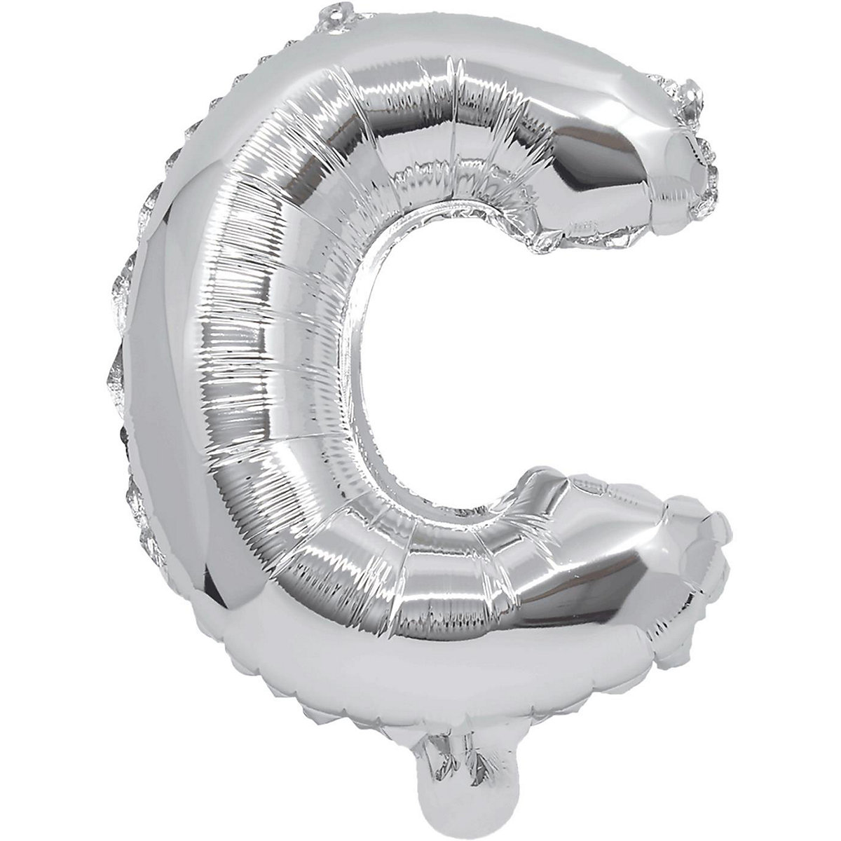 Folienballon Buchstabe C silber, 32 cm, inkl. Pustehalm