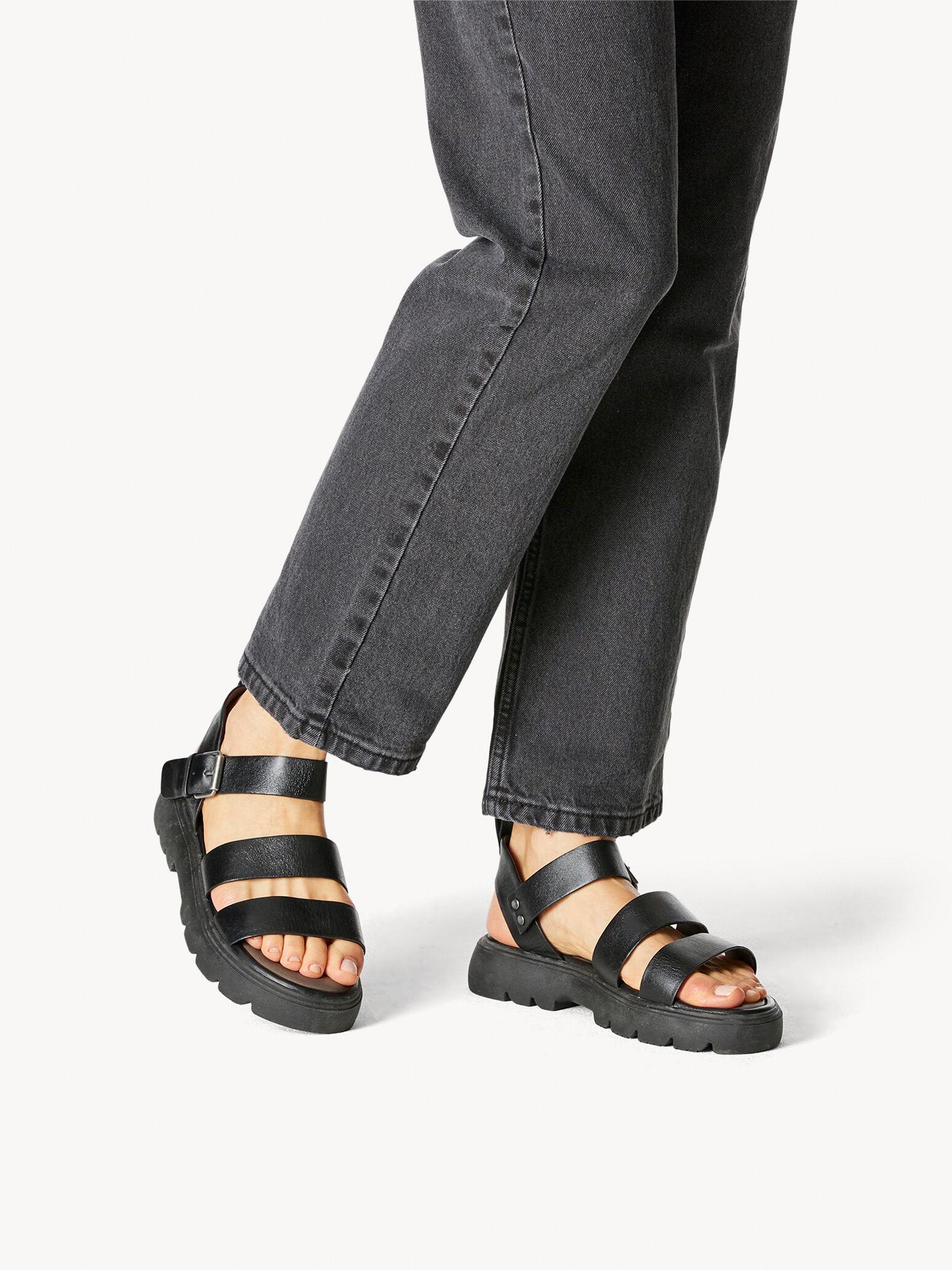 Sandale en cuir - noir