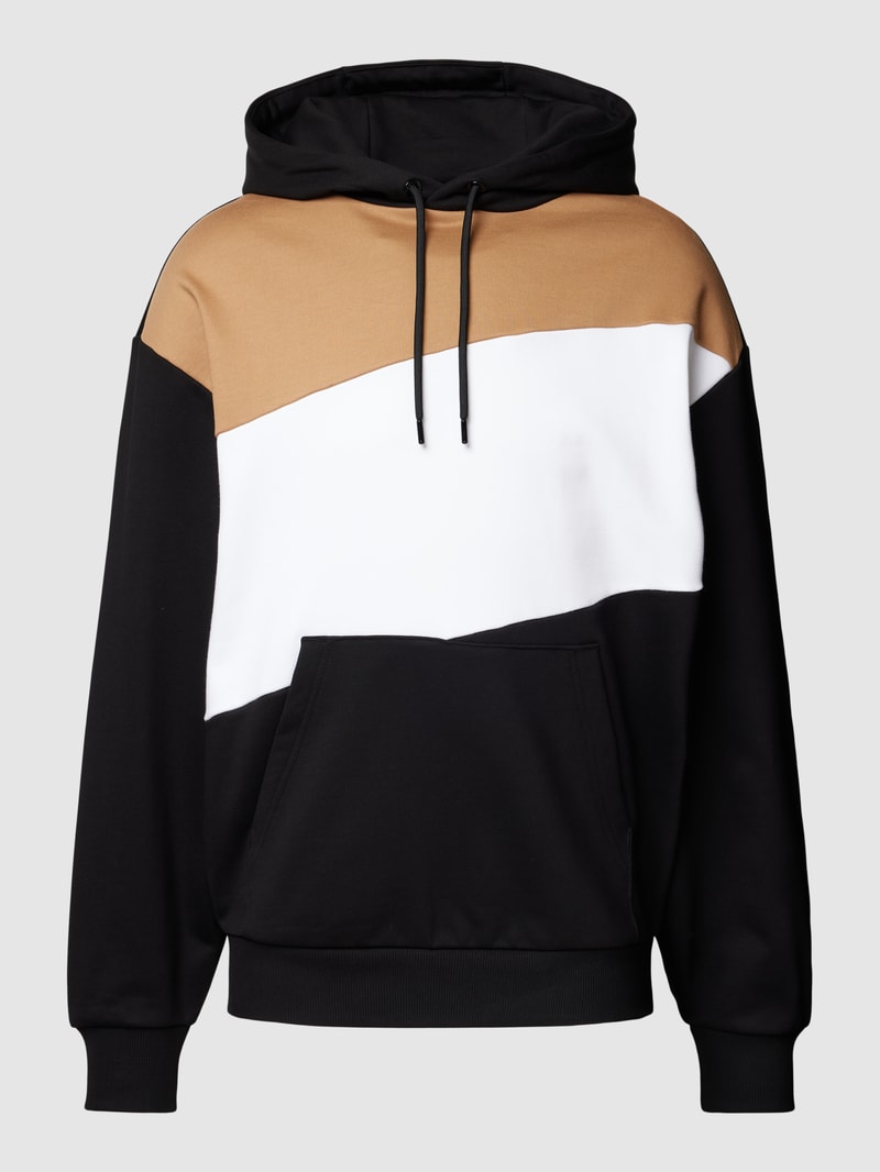 Hoodie im Colour-Blocking-Design Modell 'Sullivan' in schwarz