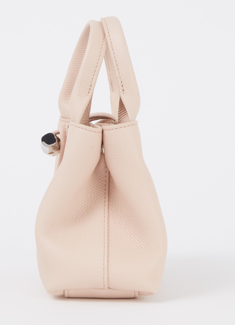 Geantă din piele Longchamp Le Roseau XS cu curea de umăr detașabilă.
