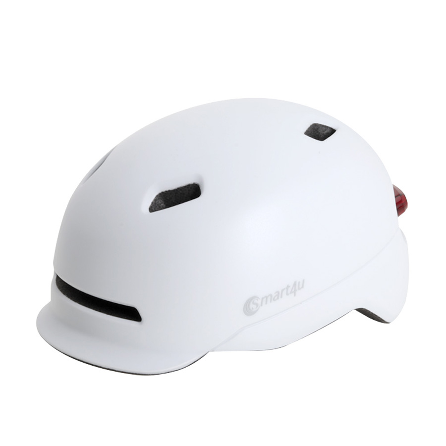 Fahrradhelm Smart4U mit LED-Licht, weiß, Größe L - ATU