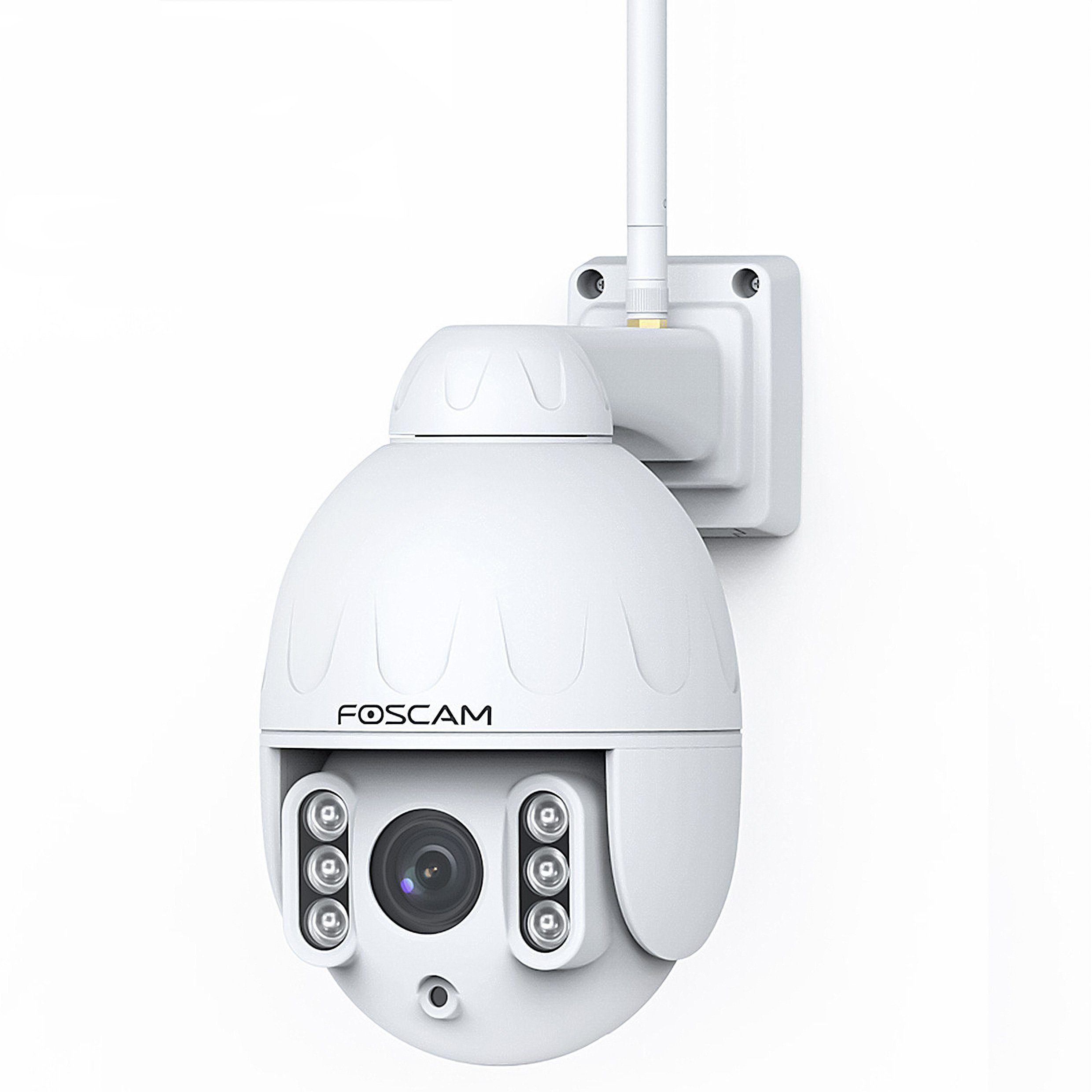 Foscam SD2 2 MP 1080P Dual-Band WLAN PTZ Dome Überwachungskamera (Außenbereich, Innenbereich, 4-fach optischer Zoom, Nachtsicht bis zu 50 Meter, Inkl. 64 GB Mikro-SD Karte, IP66 Wasserfest)