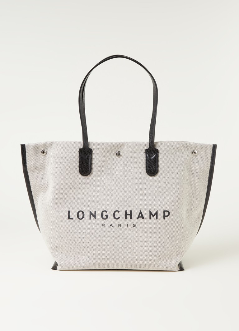 Μεγάλη τσάντα αγορών Longchamp Roseau με λογότυπο και δερμάτινες λεπτομέρειες