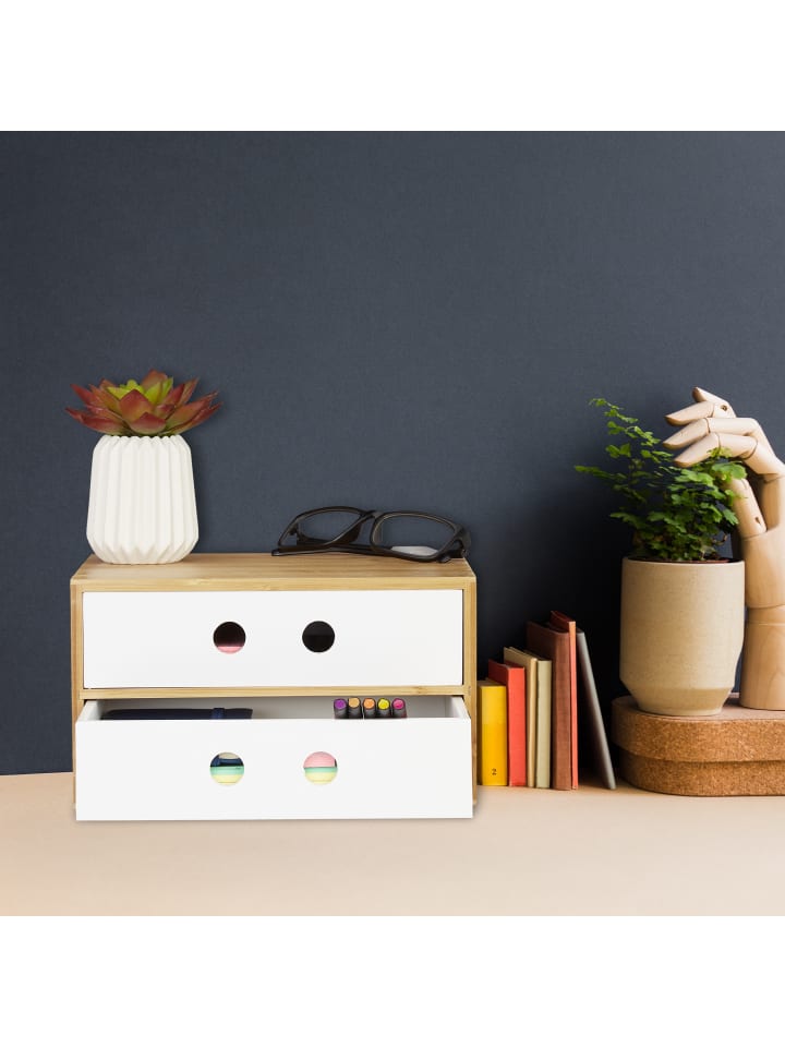 relaxdays Schreibtisch Organizer in Weiß günstig kaufen onesize