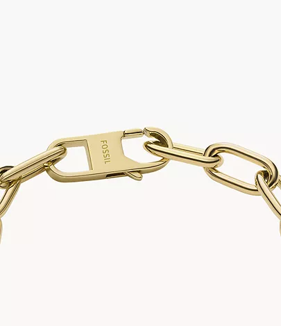 Fossil Armband Harlow Linear Texture Heart Edelstahl goldfarben
