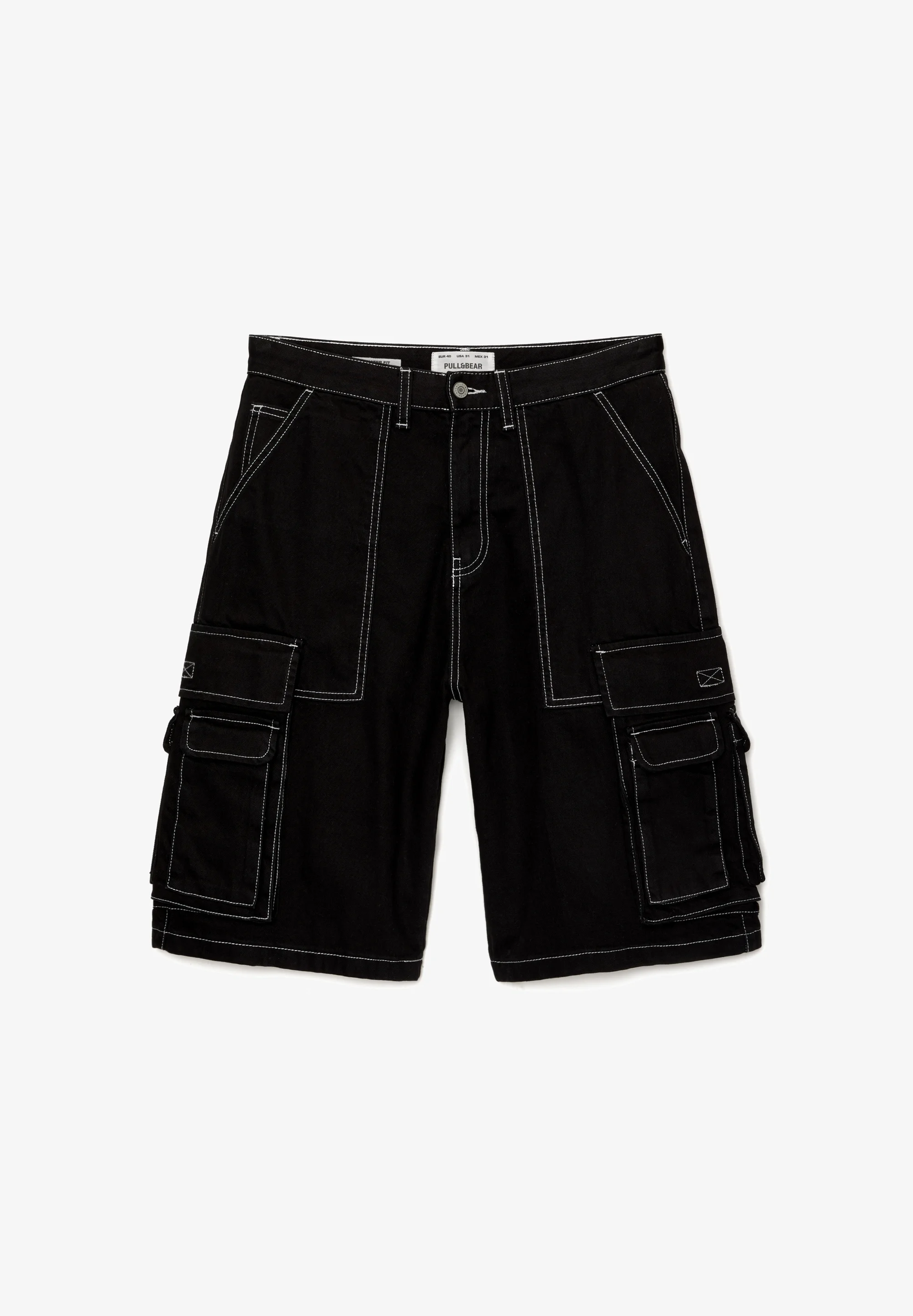 PULL&BEAR CON CONTRASTE - Shorts vaqueros