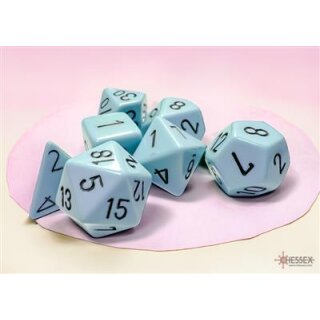 Opaque Pastel Polyhedral 7-Dice Set - Blue / Black