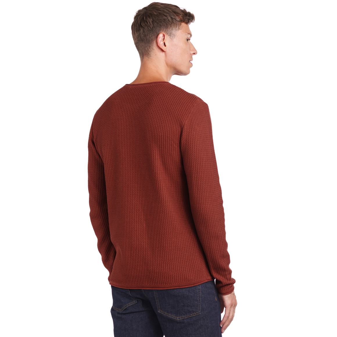 Herren Strickpullover mit Wellen-Struktur