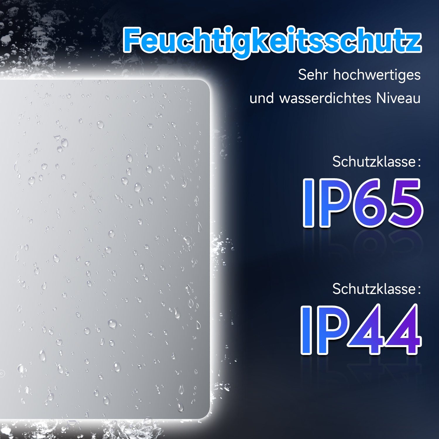 SONNI Badspiegel mit Beleuchtung Led Spiegel 70 x 50 cm mit Touch-Schalter Lichtspiegel, LED Spiegel Kosmetikspiegel Badezimmer Kaltweiß IP44 energiesparend