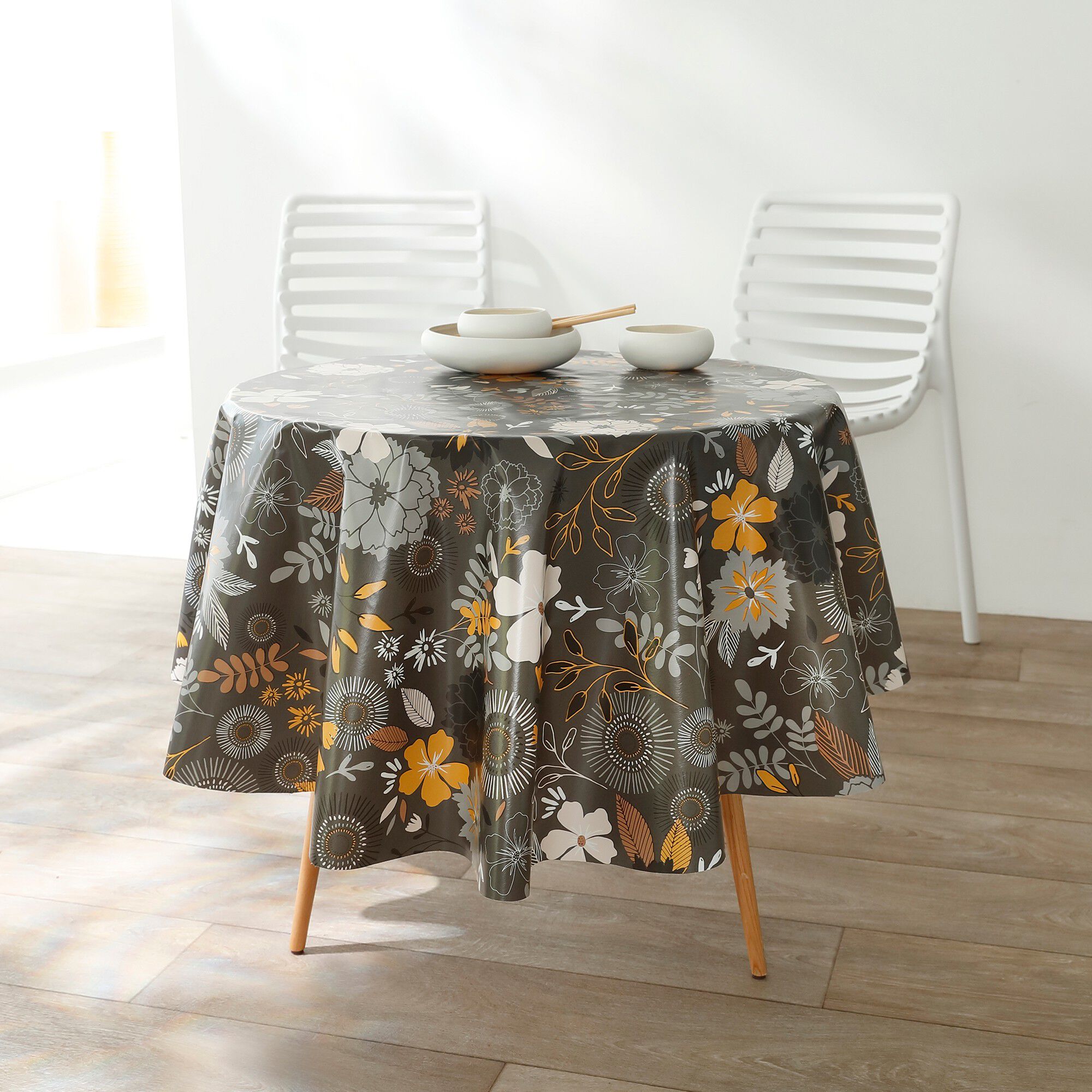 Nappe toile cirée imprimée végétal