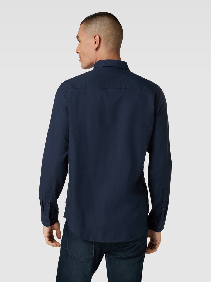 Freizeithemd mit Under-Button-Down-Kragen Modell 'trostol' in marineblau