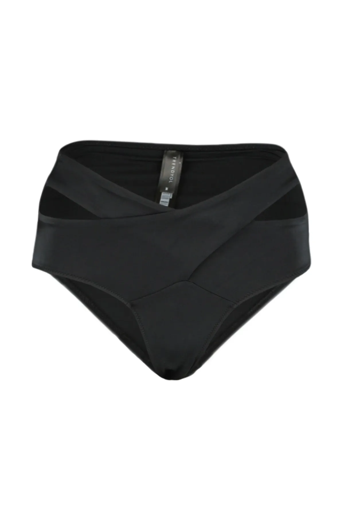 Trendyol Collection  Schwarze, reguläre Bikinihose mit Ausschnitt/Fenster und hoher Taille TBESS20BA0184