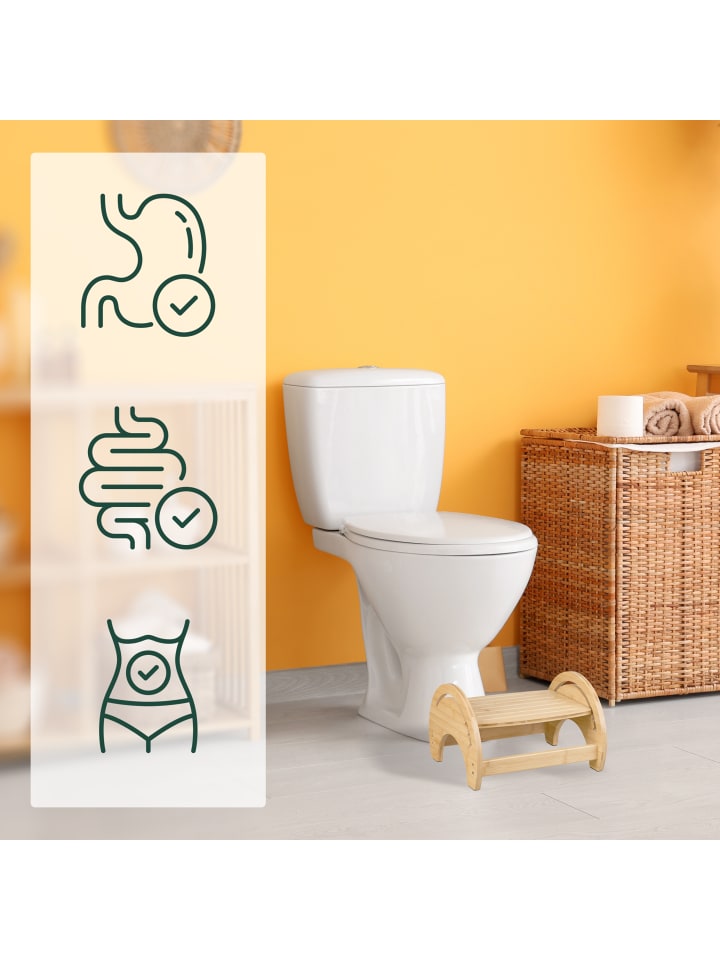 relaxdays Toilettenhocker in Natur - (B)36 x (H)23 x (T)32 cm günstig kaufen onesize