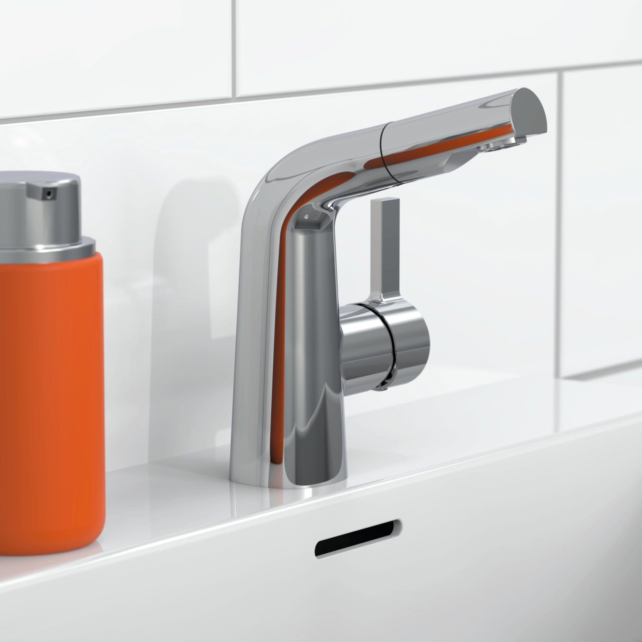Eisl COOL Waschtischarmatur mit herausziehbarer Brause, Wasserhahn Bad ausziehbar, Mischbatterie Waschbecken