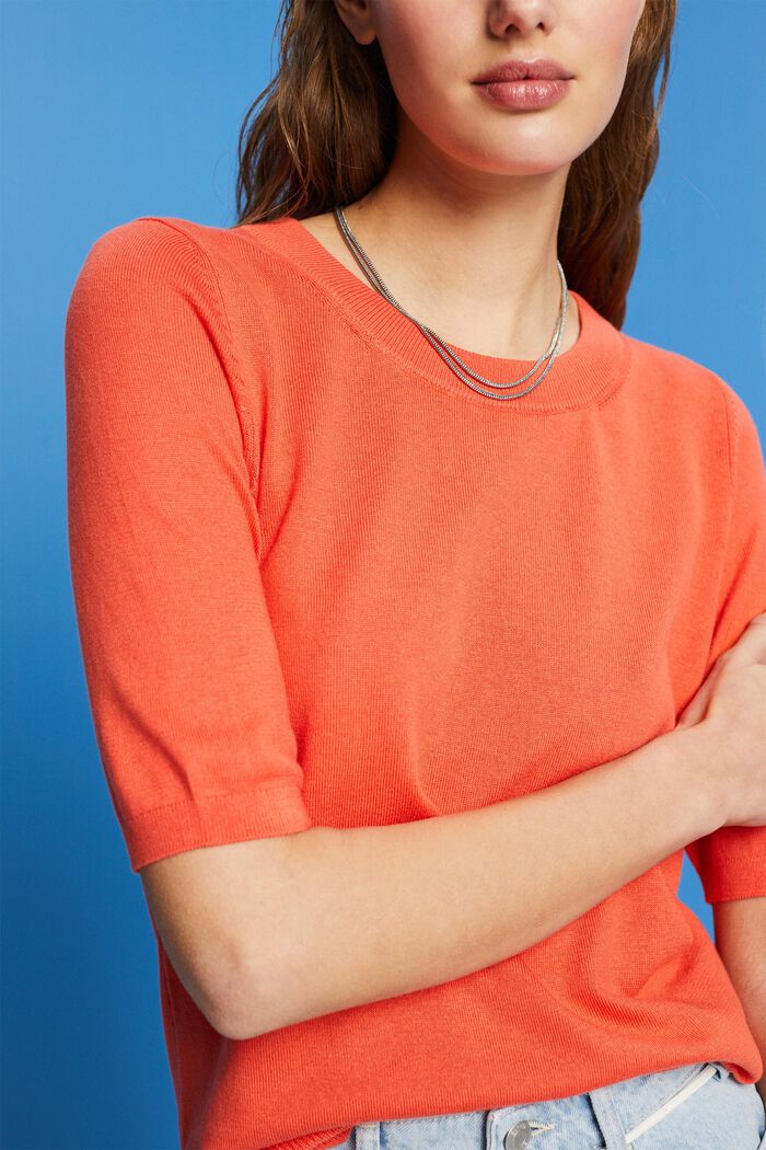 Kurzärmliger Pullover, Baumwollmix