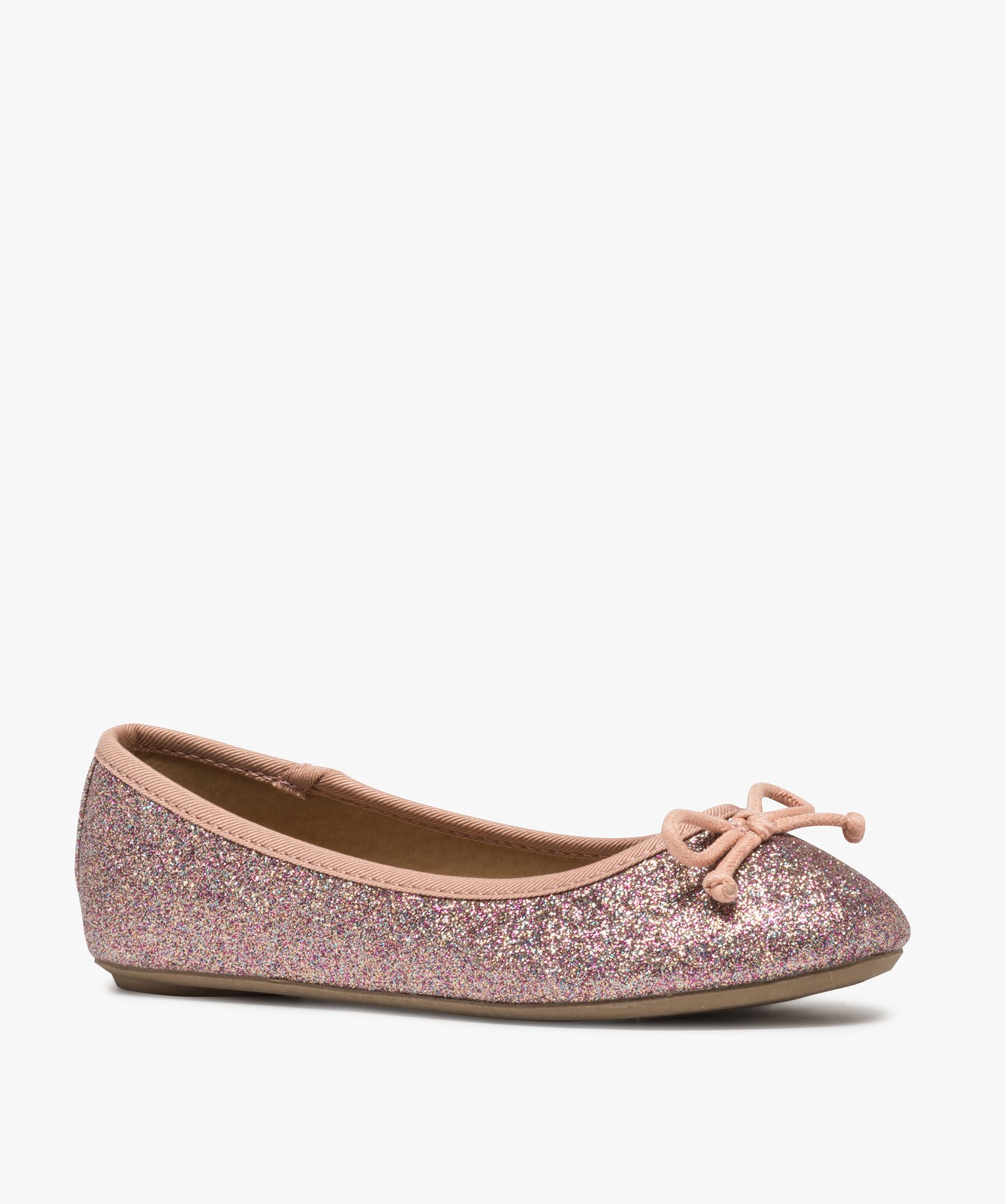 Ballerines fille pailletées avec n?ud décoratif rose | GEMO