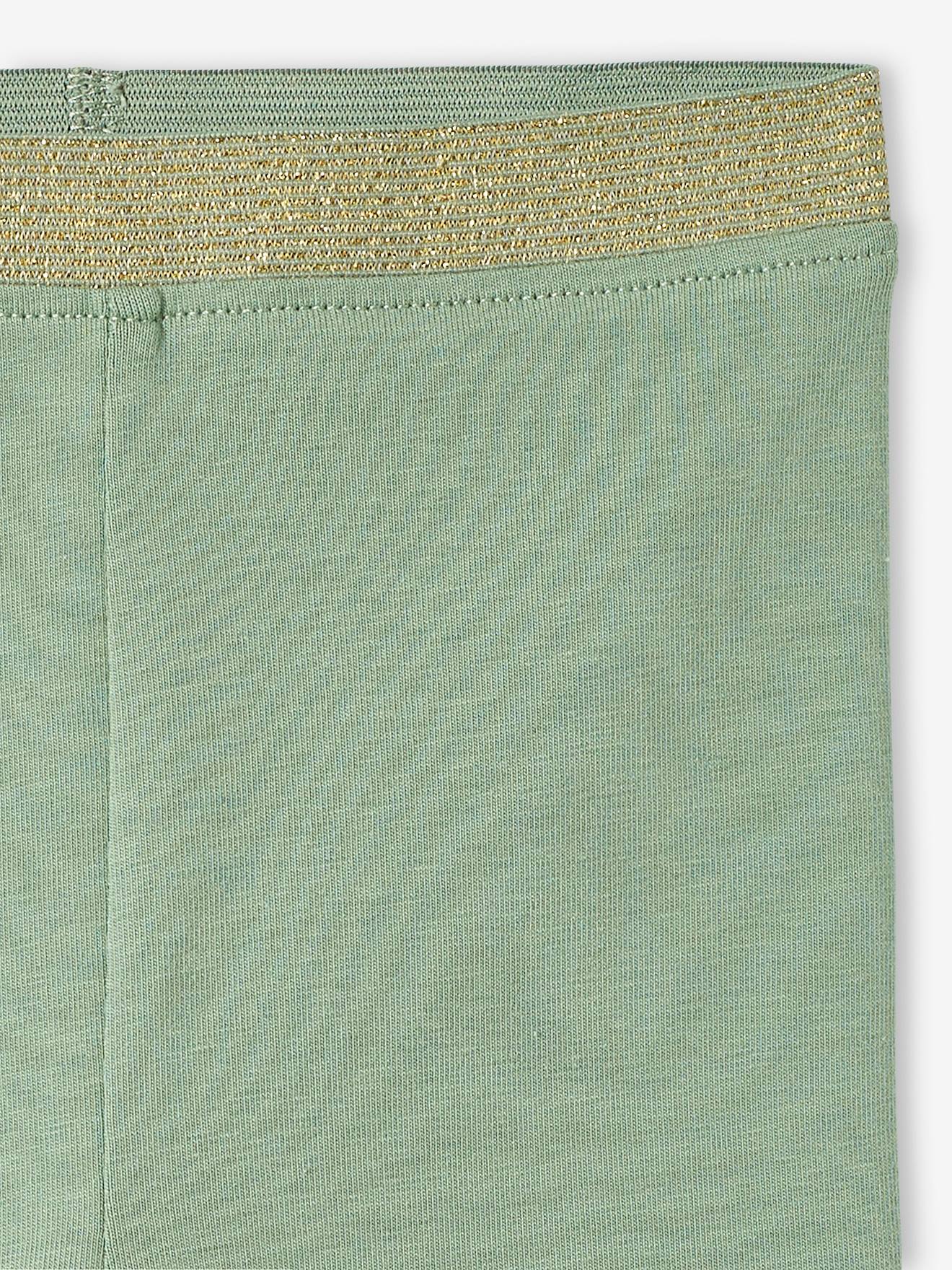 Legging bébé fille ceinture pailletée Oeko-Tex® vert de gris