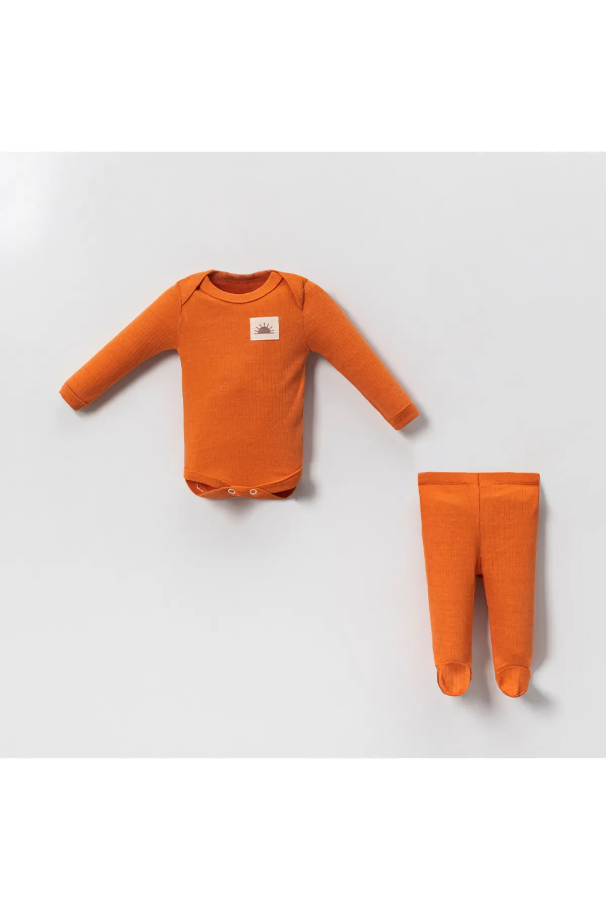 Bubito  3-teiliges Set aus Unter- und Oberteil für Babys aus gekämmter Baumwolle mit Sonnenmuster, verschiedene Farben