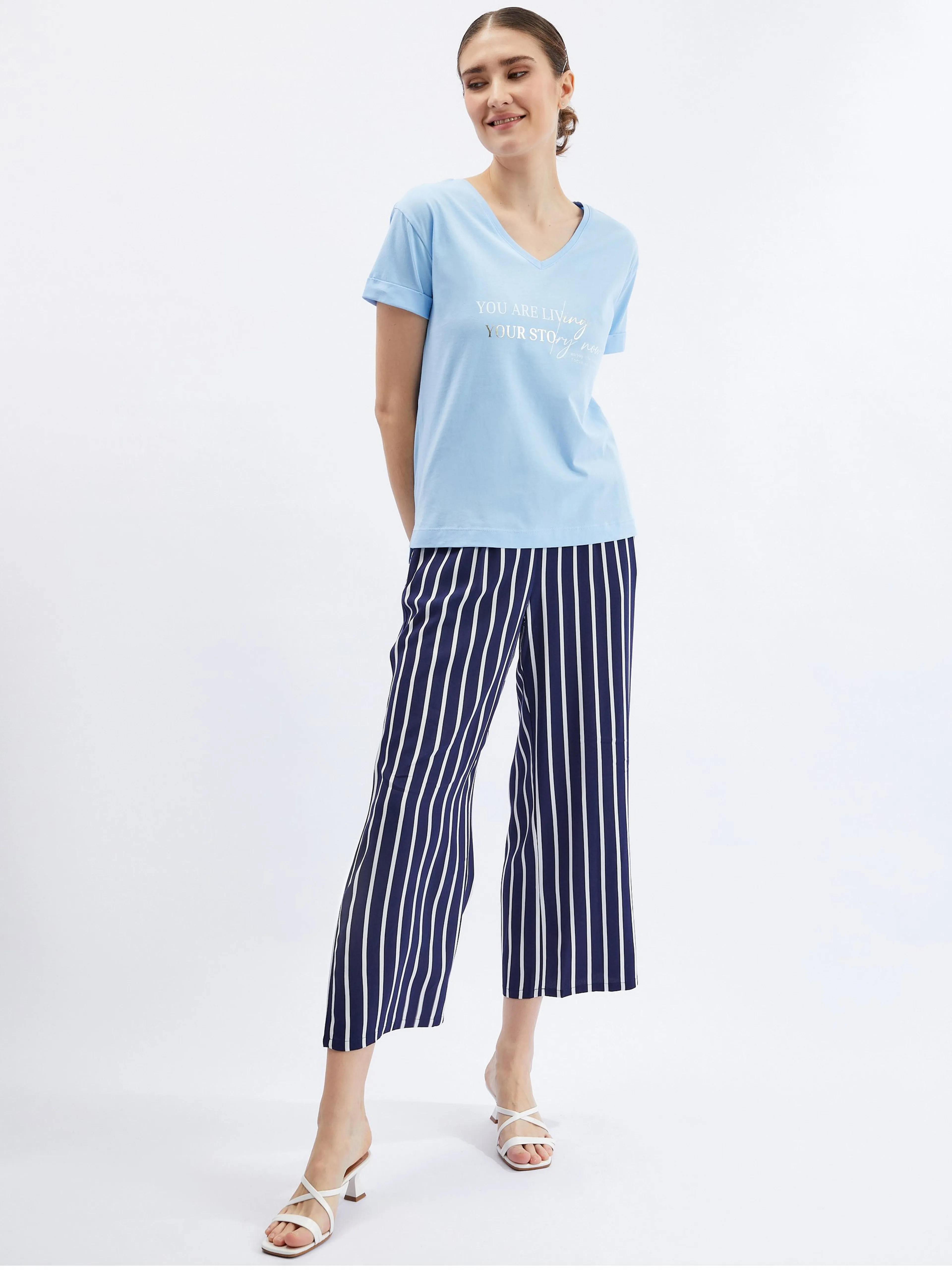 Hellblaues Damen-T-Shirt ORSAY