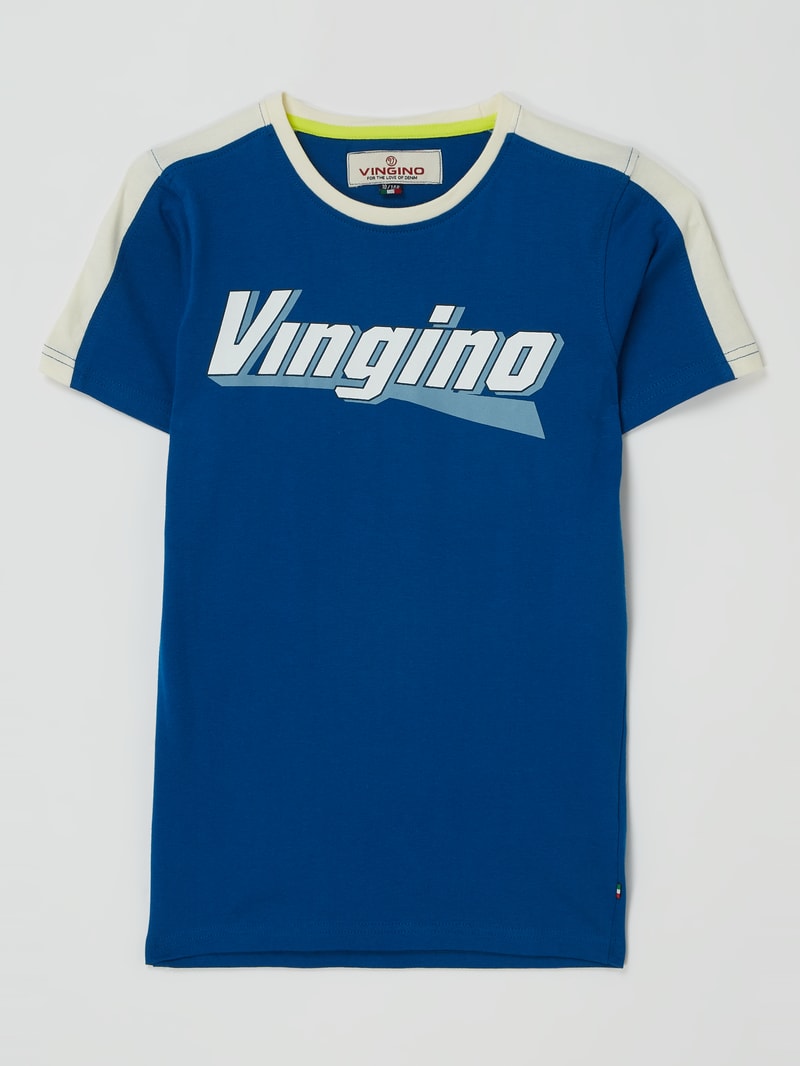 T-Shirt aus Baumwolle Modell 'Hachiro' in royalblau