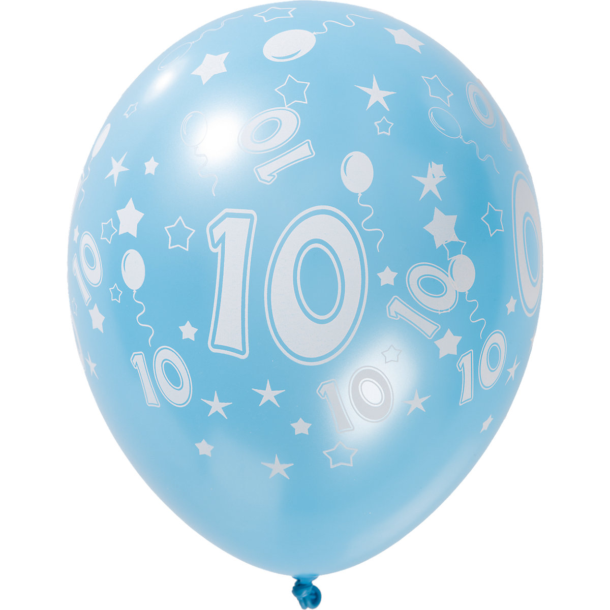 Luftballons Zahl 10, 5 Stück, 30 cm